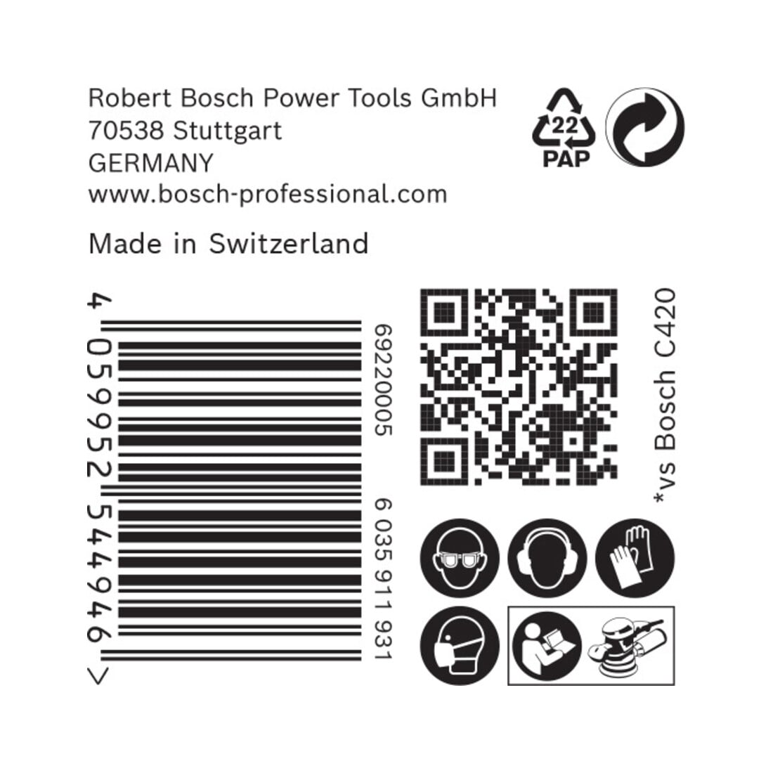 Bosch Carta abrasiva EXPERT C470 senza fori
