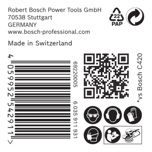 Bosch Carta abrasiva EXPERT C470 senza fori