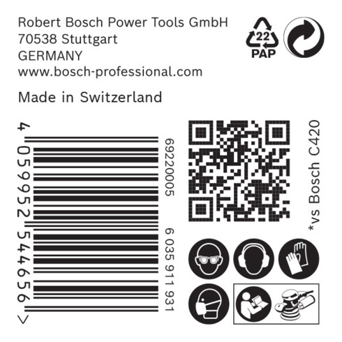 Bosch Carta abrasiva Expert C470 per levigatrice rotorbitale, multiforo