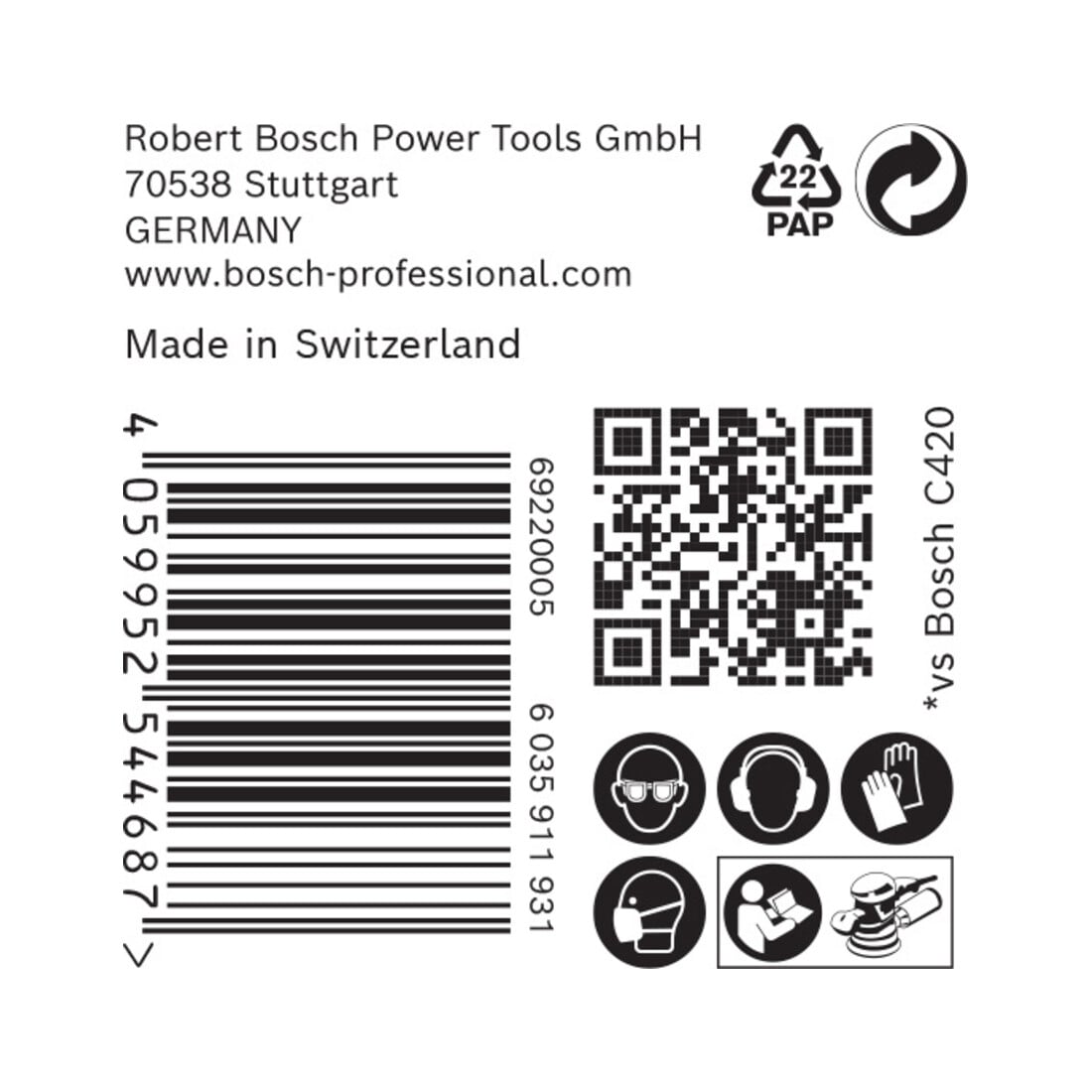 Bosch Carta abrasiva Expert C470 per levigatrice rotorbitale, multiforo
