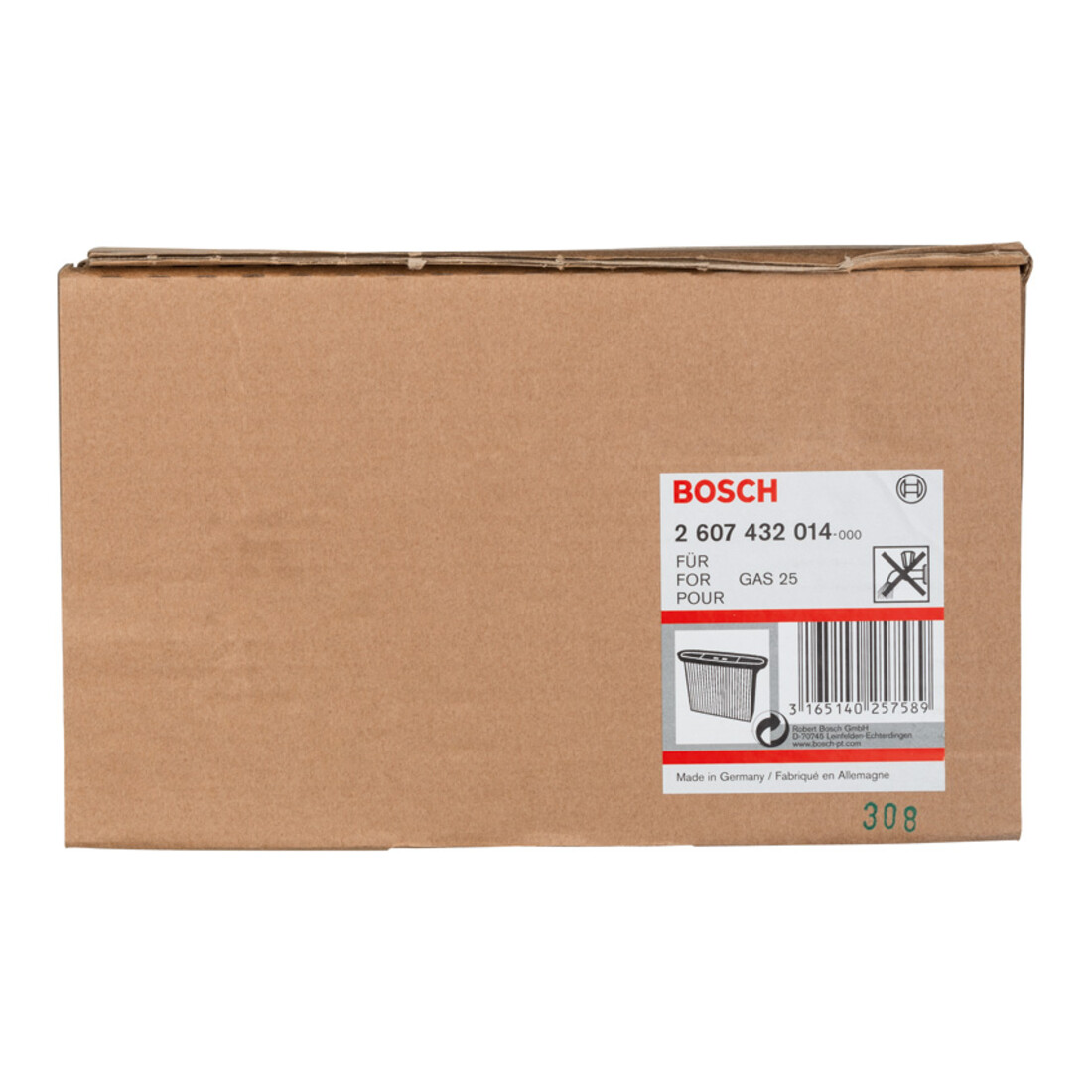 Bosch cellulose plisséfilter 4300 cm², 257 x 69 x 187 mm