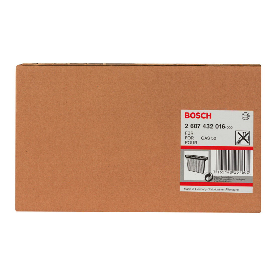 Bosch cellulose plisséfilter 8600 cm², 257 x 69 x 187 mm