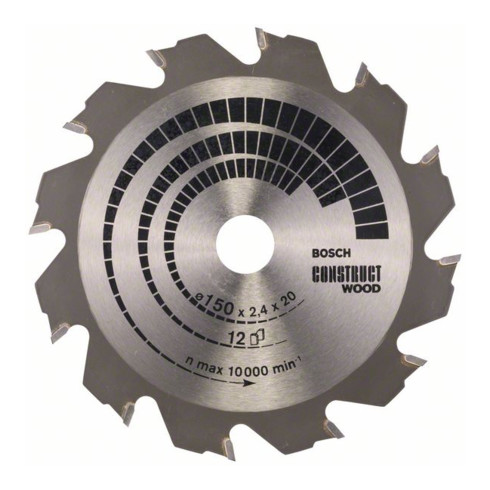 Bosch cirkelzaagblad Construct Wood 150 x 20/16 x 2,4 mm 12