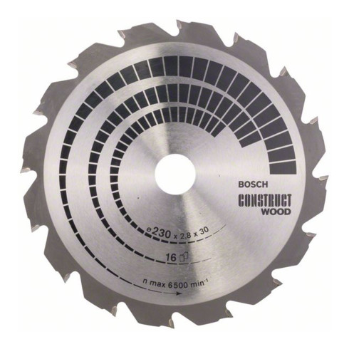 Bosch cirkelzaagblad Construct Wood 230 x 30 x 2,8 mm 16