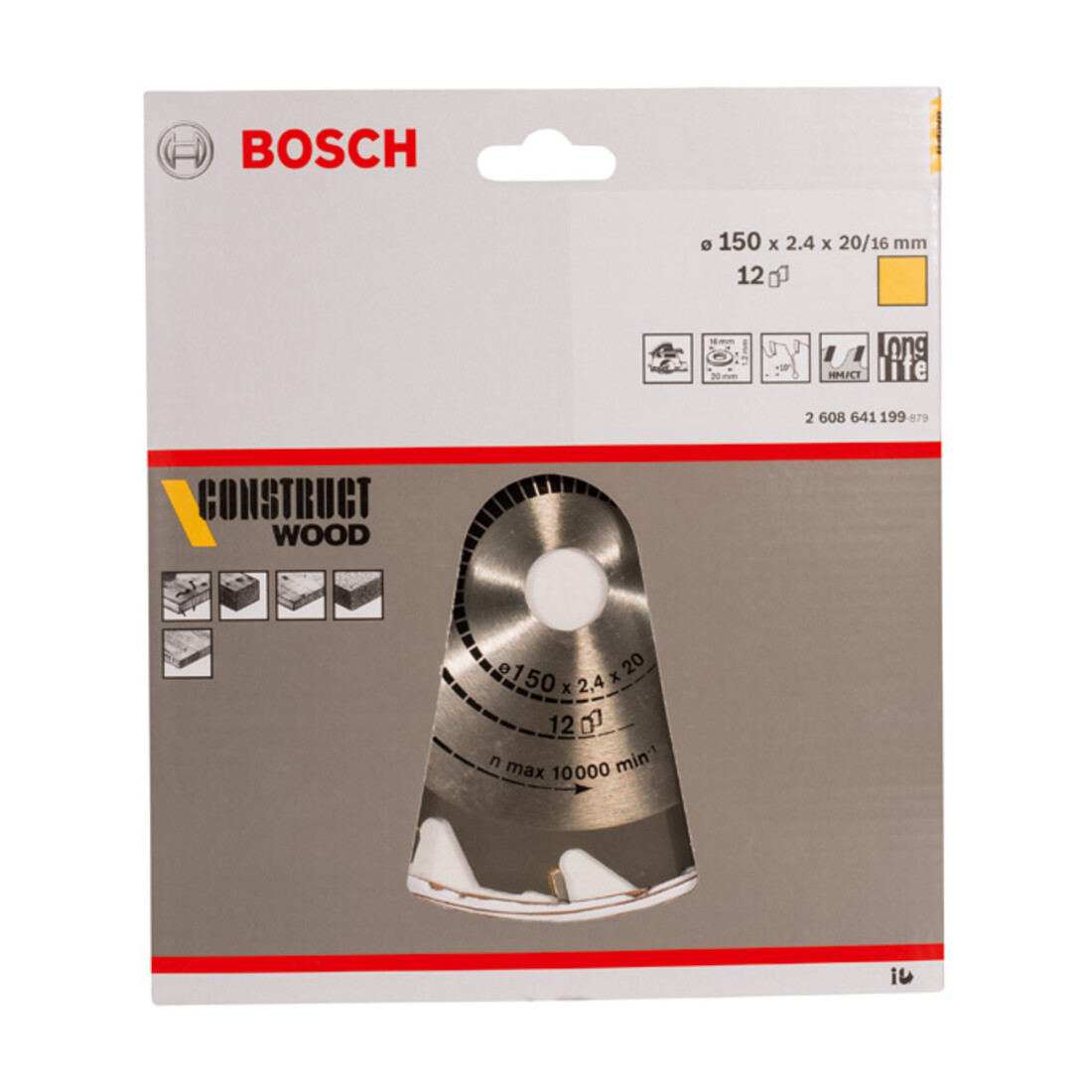 Bosch cirkelzaagblad Construct Wood 150 x 20/16 x 2,4 mm 12