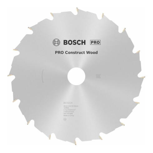 Bosch cirkelzaagblad Construct Wood 230 x 30 x 2,8 mm 16