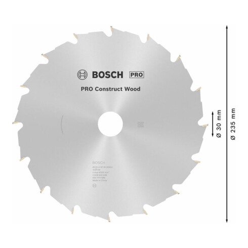 Bosch cirkelzaagblad Construct Wood 235 x 30/25 x 2,8 mm 16