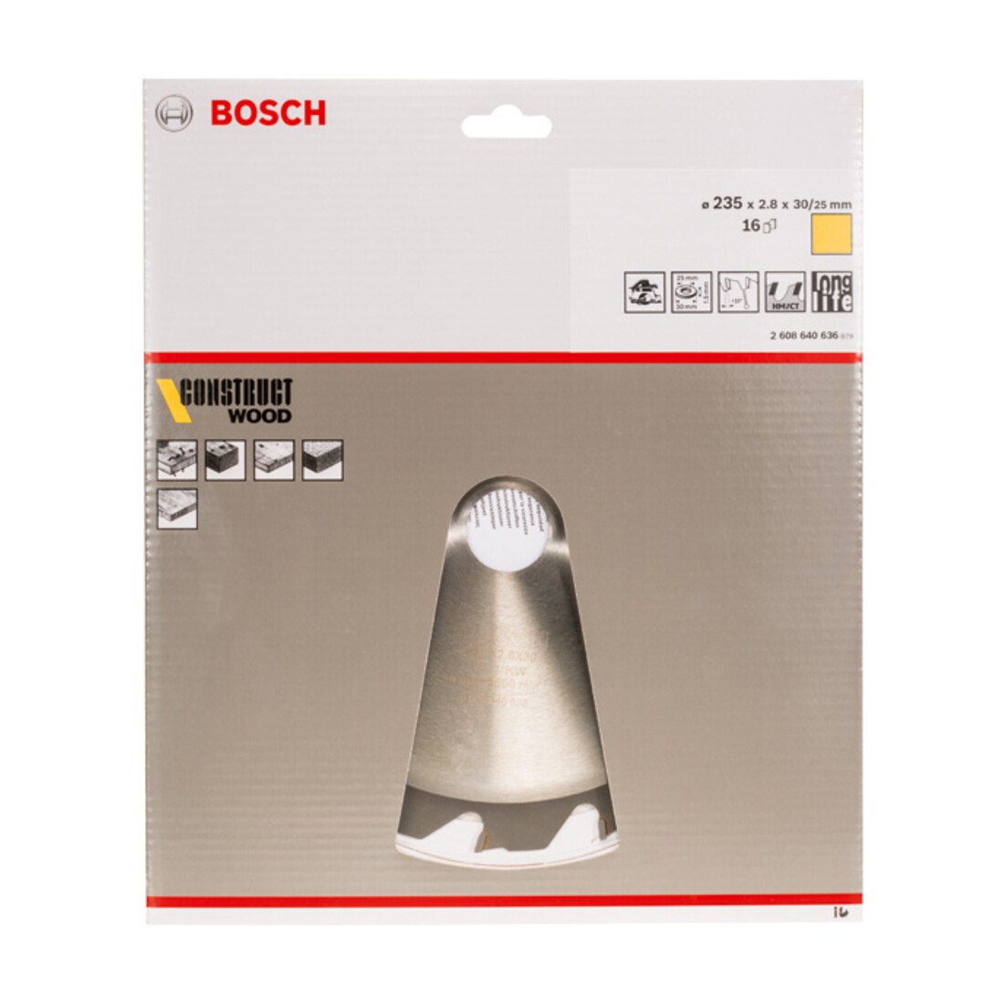Bosch cirkelzaagblad Construct Wood 235 x 30/25 x 2,8 mm 16