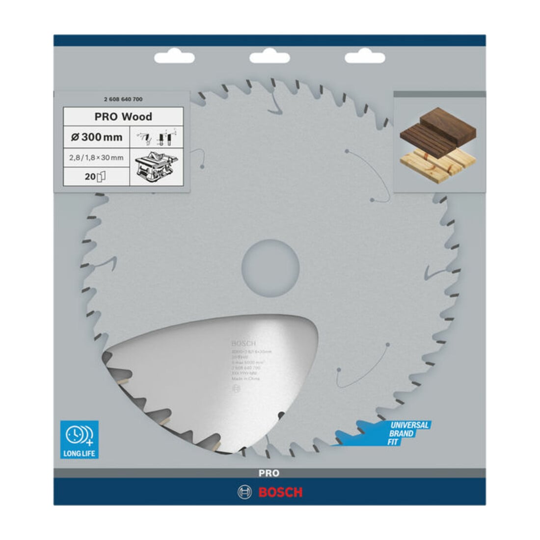 Bosch cirkelzaagblad Construct Wood 300 x 30 x 2,8 mm 20