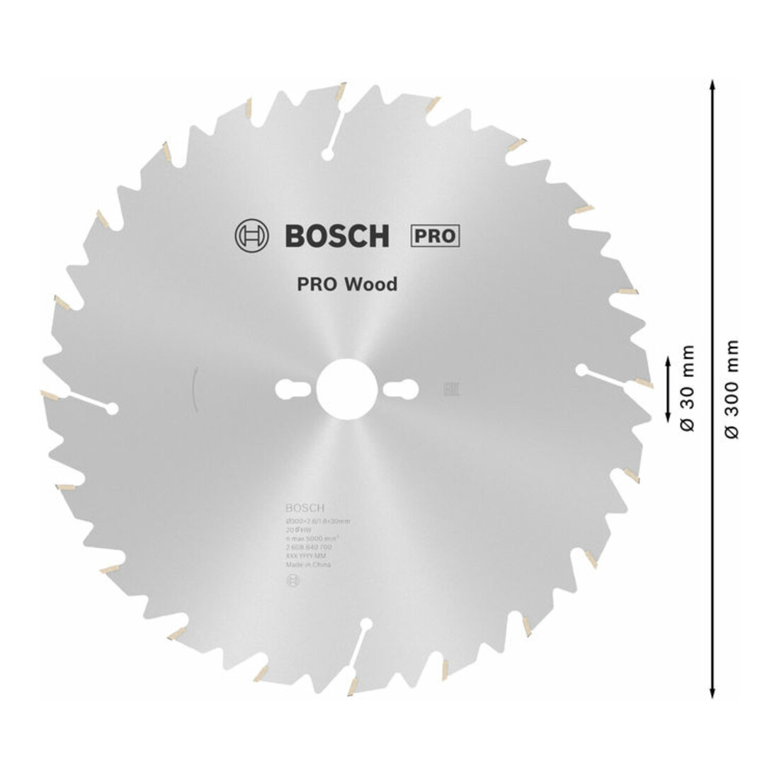 Bosch cirkelzaagblad Construct Wood 300 x 30 x 2,8 mm 20