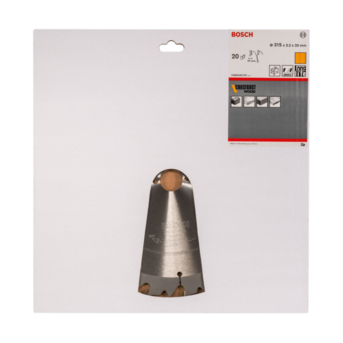 Bosch cirkelzaagblad Construct Wood 315 x 30 x 3,2 mm 20 SB2