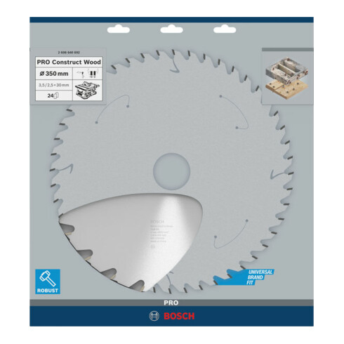 Bosch cirkelzaagblad Construct Wood 350 x 30 x 3,5 mm 24