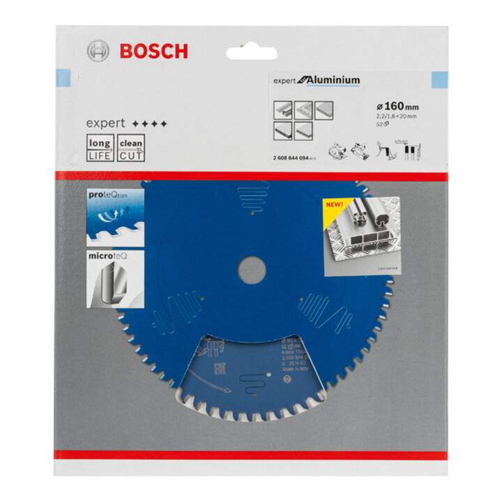 Bosch cirkelzaagblad Expert for Aluminium 160 x 20 x 2,2 mm 52