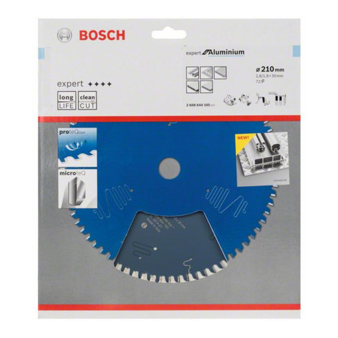 Bosch cirkelzaagblad Expert for Aluminium 210 x 30 x 2,8 mm 72