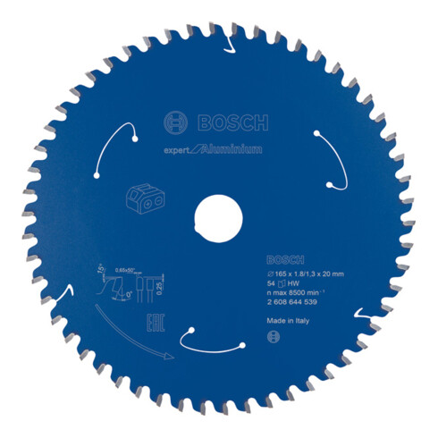 Bosch cirkelzaagblad Expert for Aluminium voor accuzagen 165 x 1,8/1,3 x 20 54 tanden