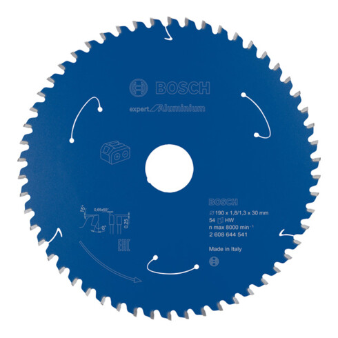 Bosch cirkelzaagblad Expert for Aluminium voor accuzagen 190 x 1,8/1,3 x 30 54 tanden