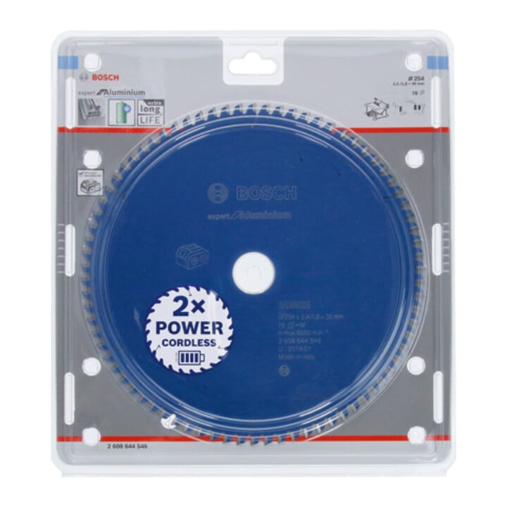 Bosch cirkelzaagblad Expert for Aluminium voor accuzagen 254 x 2,4/1,8 x 30 78 tanden