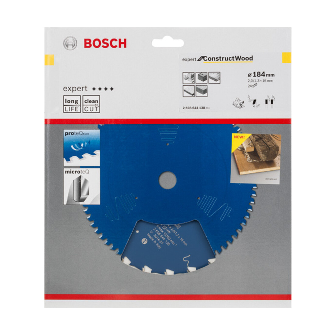 Bosch cirkelzaagblad Expert for Construction Wood 184 x 16 x 2,0 mm 24