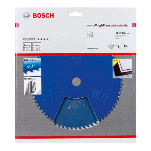 Bosch cirkelzaagblad Expert for High Pressure Laminate 230 x 30 x 2,8 mm 64