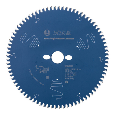 Bosch cirkelzaagblad Expert for High Pressure Laminate 250 x 30 x 2,8 mm 80