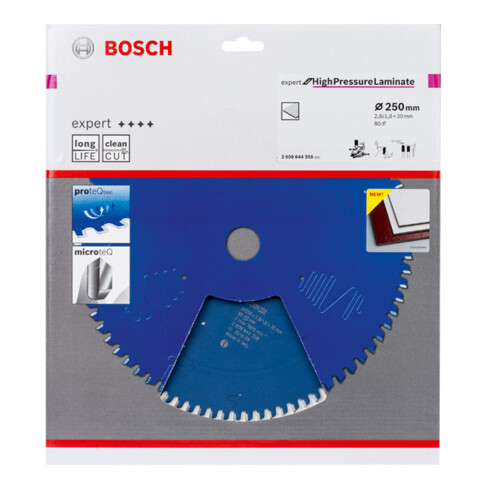Bosch cirkelzaagblad Expert for High Pressure Laminate 250 x 30 x 2,8 mm 80