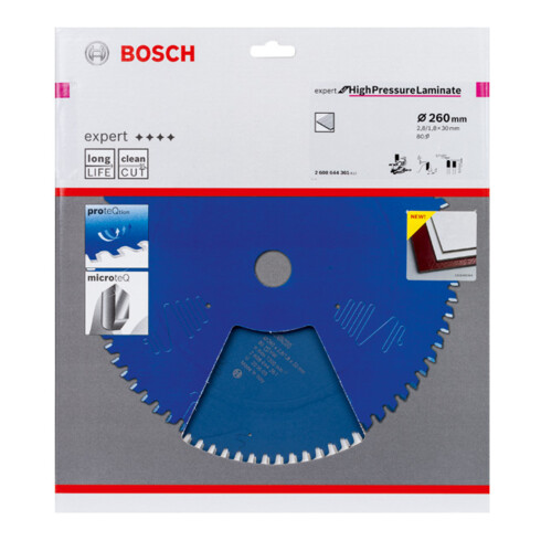 Bosch cirkelzaagblad Expert for High Pressure Laminate 260 x 30 x 2,8 mm 80