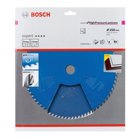 Bosch cirkelzaagblad Expert for Laminated Panel 250 x 30 x 2,8 mm 80
