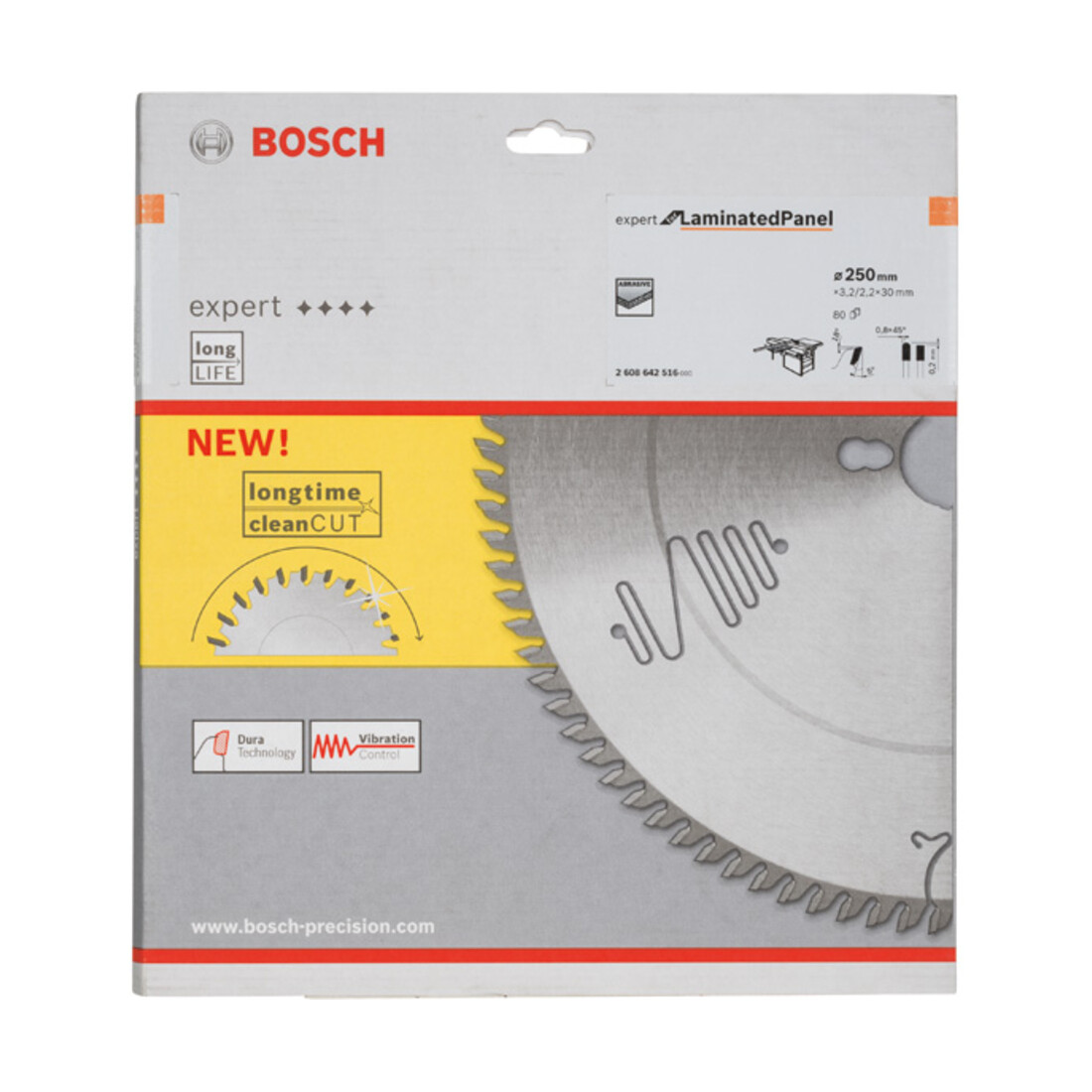 Bosch cirkelzaagblad Expert for Laminated Panel 250 x 30 x 3,2 mm 80