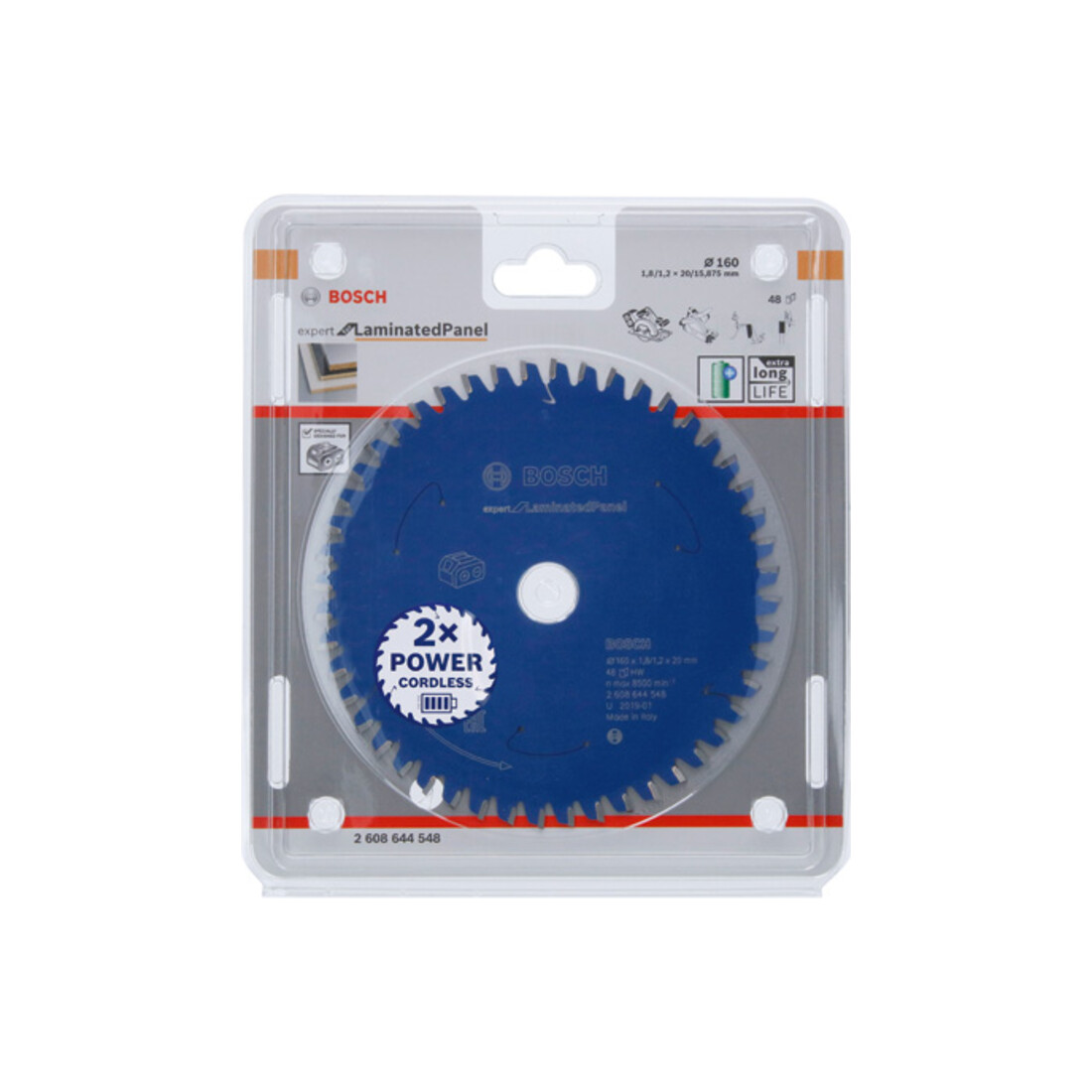 Bosch cirkelzaagblad Expert for Laminated Panel voor accuzagen 160 x 1,8/1,2 x 20 48 tanden