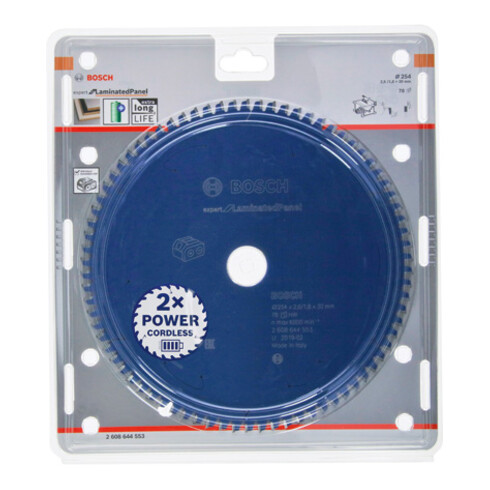 Bosch cirkelzaagblad Expert for Laminated Panel voor accuzagen 254 x 2,6/1,8 x 30 78 tanden