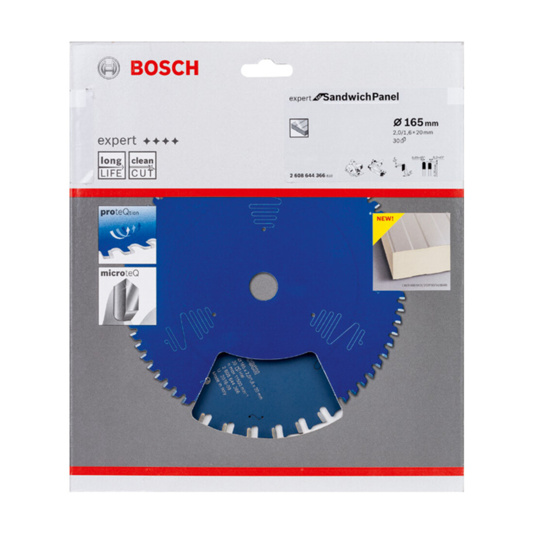 Bosch cirkelzaagblad Expert for Sandwich Panel 165 x 20 x 2,0 mm 30