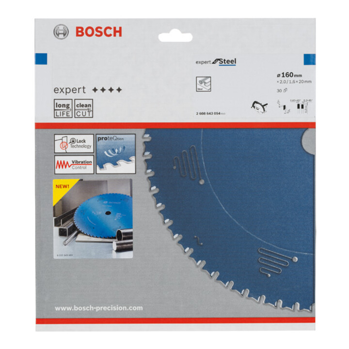 Bosch cirkelzaagblad Expert for Steel 160 x 20 x 2,0 mm 30