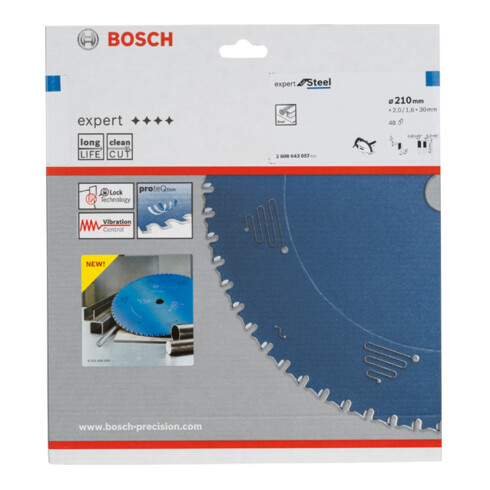 Bosch cirkelzaagblad Expert for Steel 210 x 30 x 2,0 mm 48