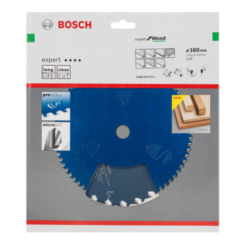 Bosch cirkelzaagblad Expert for Wood 160 x 20 x 1,8 mm 24