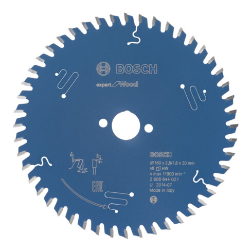 Bosch cirkelzaagblad Expert for Wood 160 x 20 x 2,6 mm 48