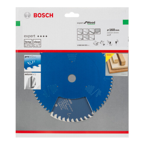 Bosch cirkelzaagblad Expert for Wood 160 x 20 x 2,6 mm 48