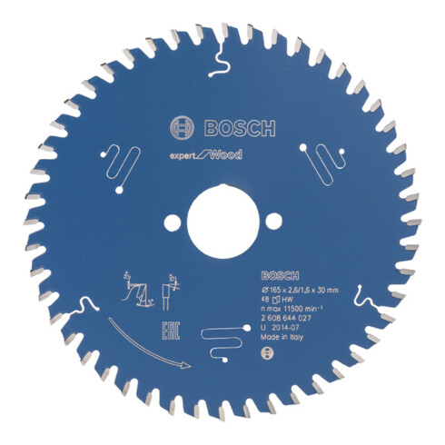 Bosch cirkelzaagblad Expert for Wood 165 x 30 x 2,6 mm 48