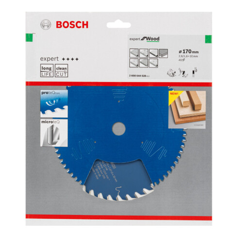 Bosch cirkelzaagblad Expert for Wood 170 x 30 x 2,6 mm 40