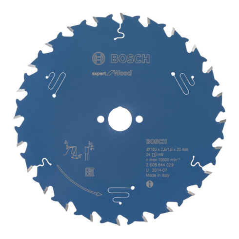 Bosch cirkelzaagblad Expert for Wood 180 x 20 x 2,6 mm 24