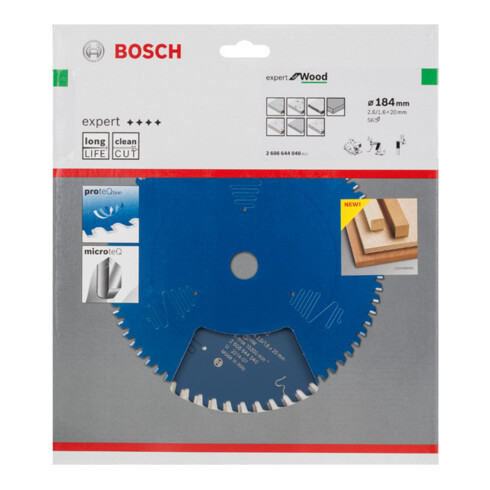 Bosch cirkelzaagblad Expert for Wood 184 x 20 x 2,6 mm 56
