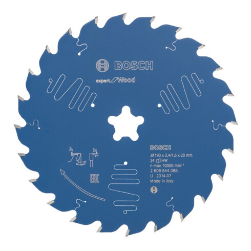 Bosch cirkelzaagblad Expert for Wood 190 x 2,4 mm 24