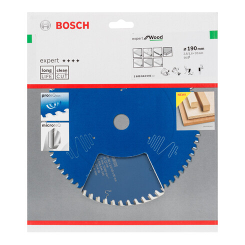 Bosch cirkelzaagblad Expert for Wood 190 x 20 x 2,6 mm 56