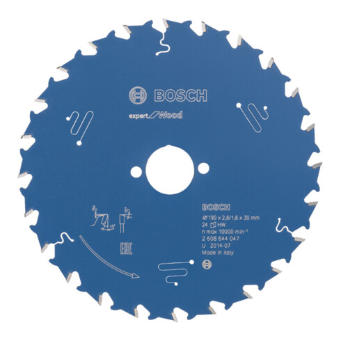 Bosch cirkelzaagblad Expert for Wood 190 x 30 x 2,6 mm 24