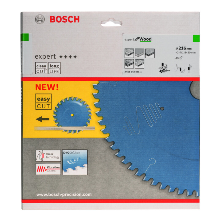 Bosch cirkelzaagblad Expert for Wood 216 x 30 x 2,4 mm 48