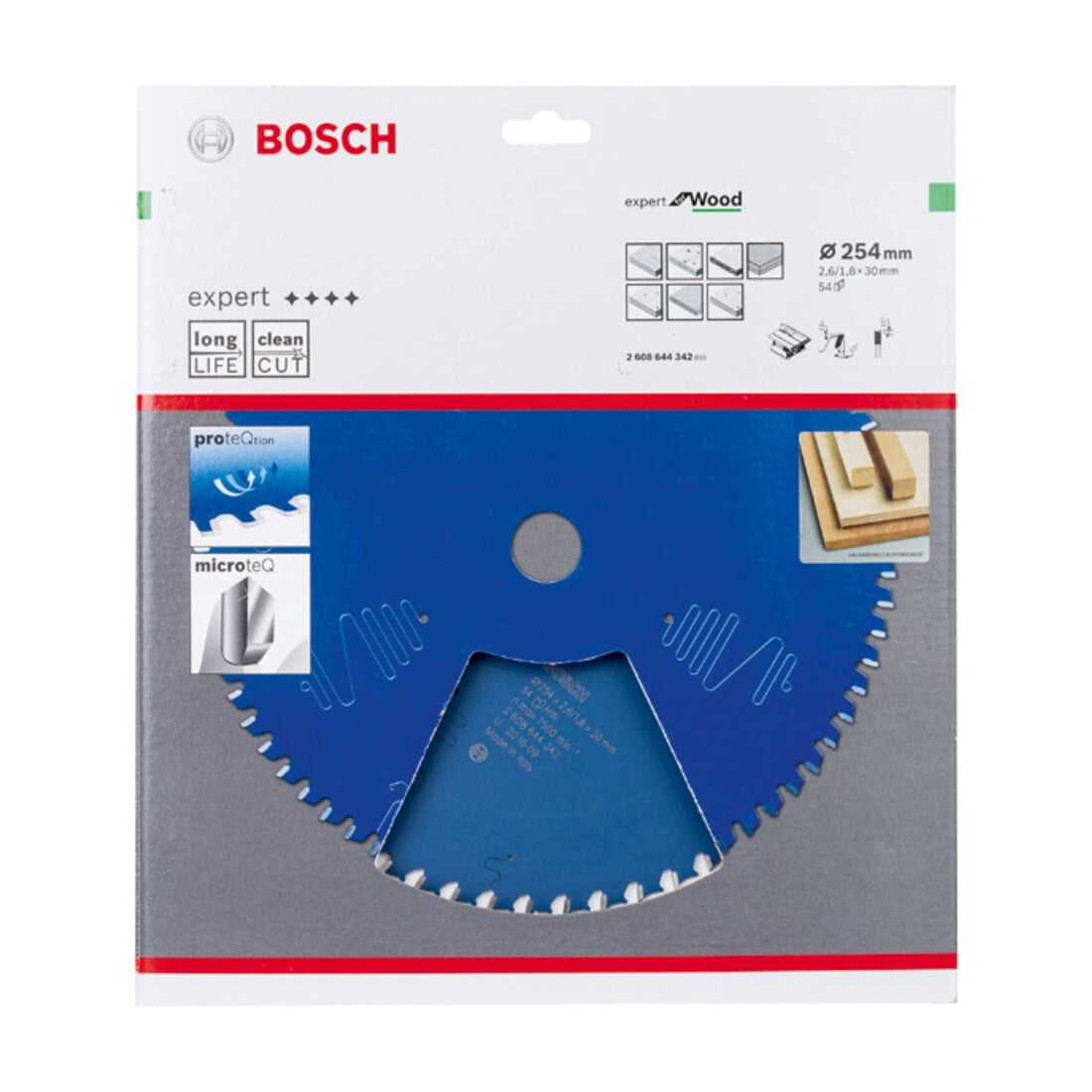 Bosch cirkelzaagblad Expert for Wood 254 x 30 x 2,6 mm 54