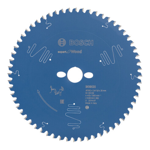 Bosch cirkelzaagblad Expert for Wood 260 x 30 x 2,4 mm 60