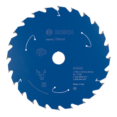 Bosch cirkelzaagblad Expert for Wood voor accuzagen 165 x 1,5/1 x 20 24 tanden