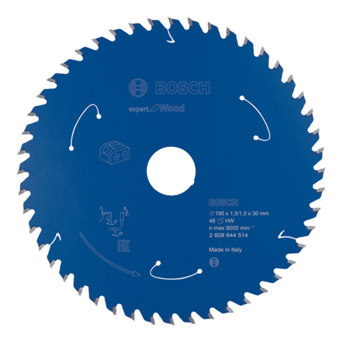 Bosch cirkelzaagblad Expert for Wood voor accuzagen 190 x 1,5/1 x 30 48 tanden