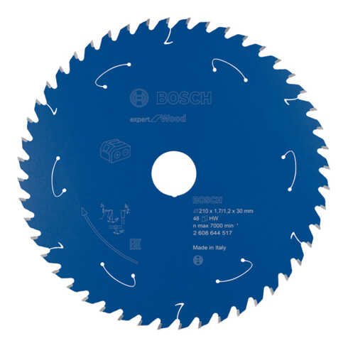 Bosch cirkelzaagblad Expert for Wood voor accuzagen 210 x 1,7/1,2 x 30 48 tanden