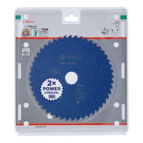 Bosch cirkelzaagblad Expert for Wood voor accuzagen 210 x 1,7/1,2 x 30 48 tanden
